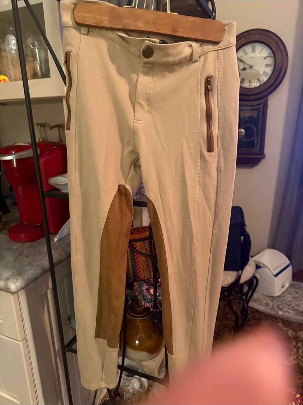Zara basics tan n brown riding stretch jodhpurs.